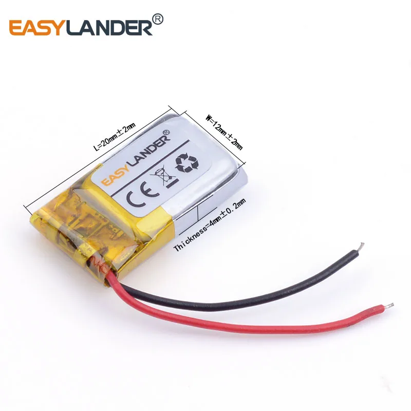 401220   3,7 В 80 мАч литий-ионный литий-полимерный аккумулятор для Bluetooth-гарнитуры, мыши, браслета, наручных часов