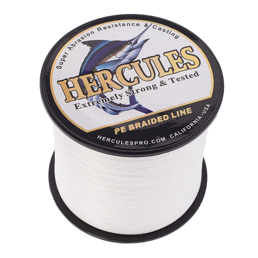 Hercules Fishing 4 Strands Strong Fishing Line Durable 6-100LB White PE 100M-2000M Cord Pesca VK Russia Stream Sell Well