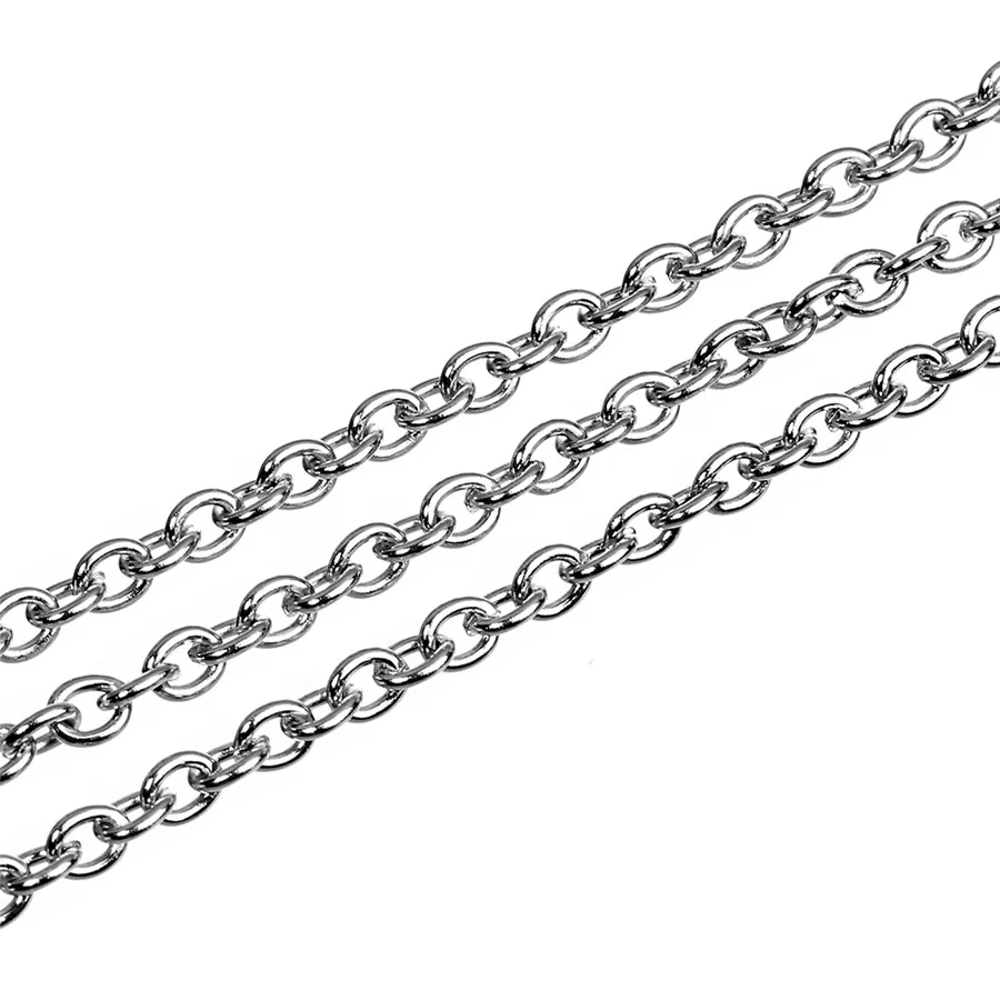 SAUVOO 10Yards/roll 1/1.5/2/2.5/3mm Width Stainless Steel Bulk Diy Chains Fit Necklaces Bracelets Link Chain For Jewelry Making