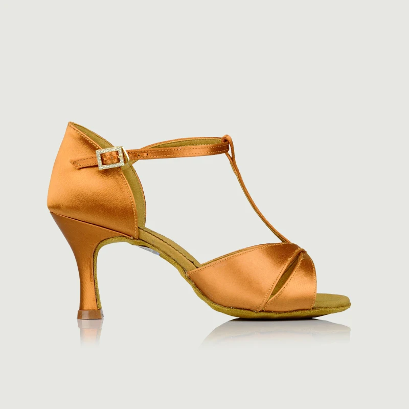 Chaussures de danse latine femme Salsa BD 2358 importé satin brillant éblouissant semelles en cuir véritable résistant à l'usure antidérapant peau profonde chaude