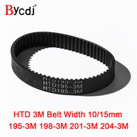 Arc HTD 3M Timing belt C= 195 198 201 204 width 6/8/9/10/12/15 Teeth 65 66 67 68 HTD3M synchronous 195-3M 198-3M 201-3M 204-3M