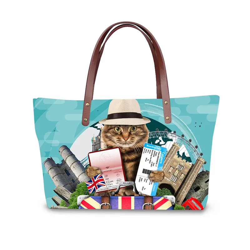 Animal travel print ladies handbag women lovely note pattern handbags handbag+messenger bag+purse multifuction bags