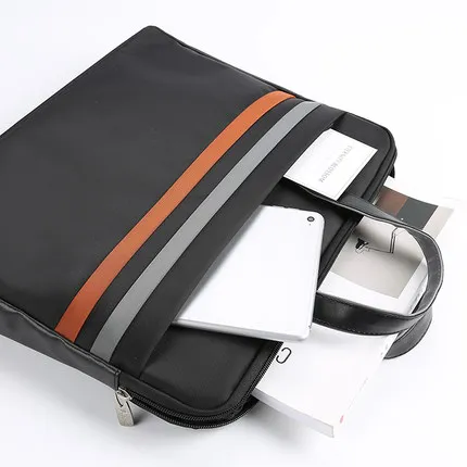 Portable Business Portfolio A4 Document Bag Office File Bag Mens Document Bag For Documents/iPad/14 Inches Laptop