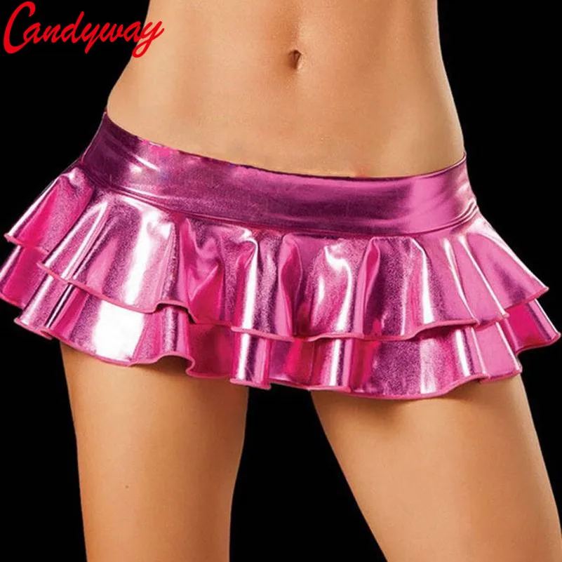 Min Sexy Latex Skirt Women Pole Dancing Club Wear Short Skirts 7 Colors Leather Micro Mini Skirts Dancing Skirt Erotic Fetish