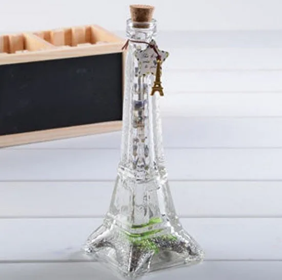 1PC Paris Eiffel Tower glass bottle drift bottles lucky stars Wishing bottle glass tower JL 063