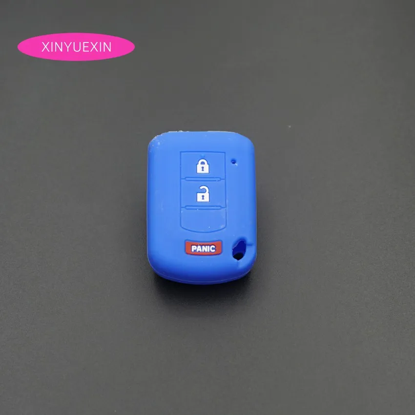 Xinyuexin for Mitsubishi Silicone Rubber Car Key Cover ASX Outlander Lancer EX Galant Pajero Key Case 3Button Car Styling