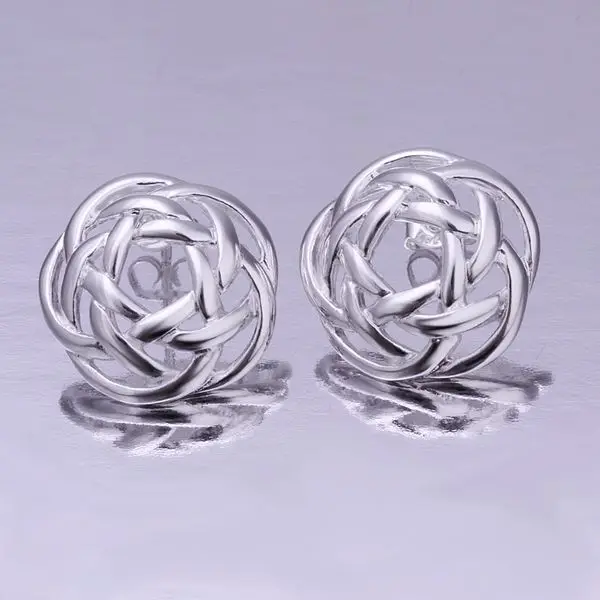 Earrings 925 silver earrings 925 silver fashion jewelry beautiful fish net flower earrings high quality free shipping hdgd LE282