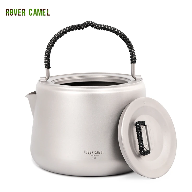 

Rover Camel Portable Titanium 1.4L Outdoor Camping Heating Water Kettle Tea Coffee Pot