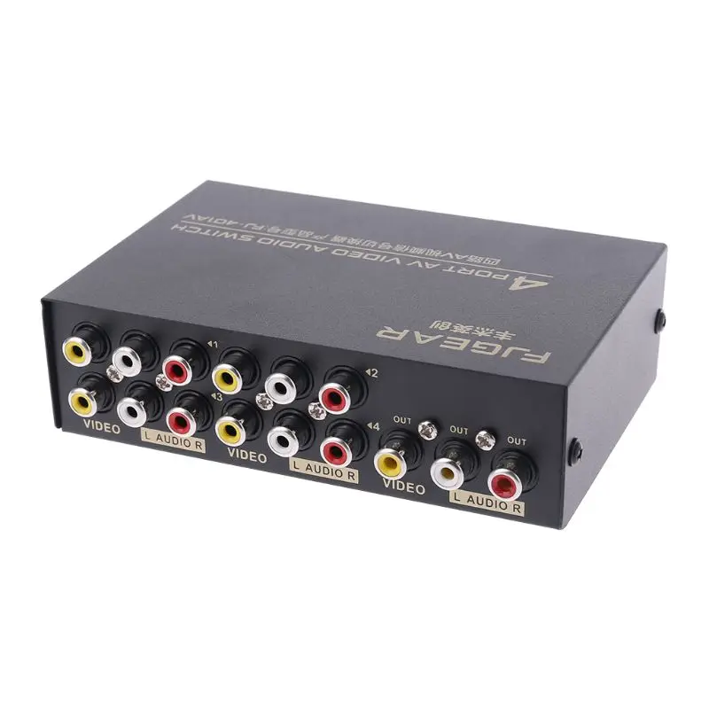 4 Poort Ingang 1 Uitgang Audio Video Av Rca Switch Switcher Selector Box Nieuwe 2019 Nieuwe