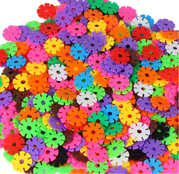 100cs Snow Snowflake Building Blocks Toy Bricks DIY Assembling Classic Toys Early Educational Learning Toys