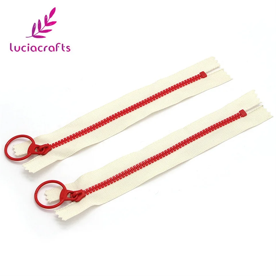 2pcs 30cm Close-End Resin Zippers Pull Ring Zipper Head For DIY Sewing Handwork Bag Garment Accessory J0309