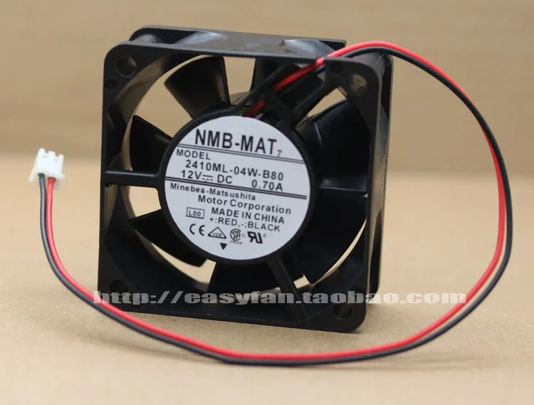 

NMB-MAT 2410ML-04W-B80 L00 DC 12V 0.70A 60x60x25mm Server Cooling Fan