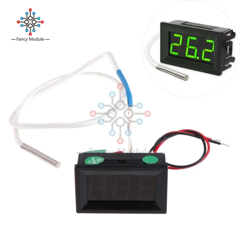 XH-B310 Digital tube LED Display Thermometer 12V Temperature Meter K-type R06 Stick Thermocouple Tester Red Blue Green