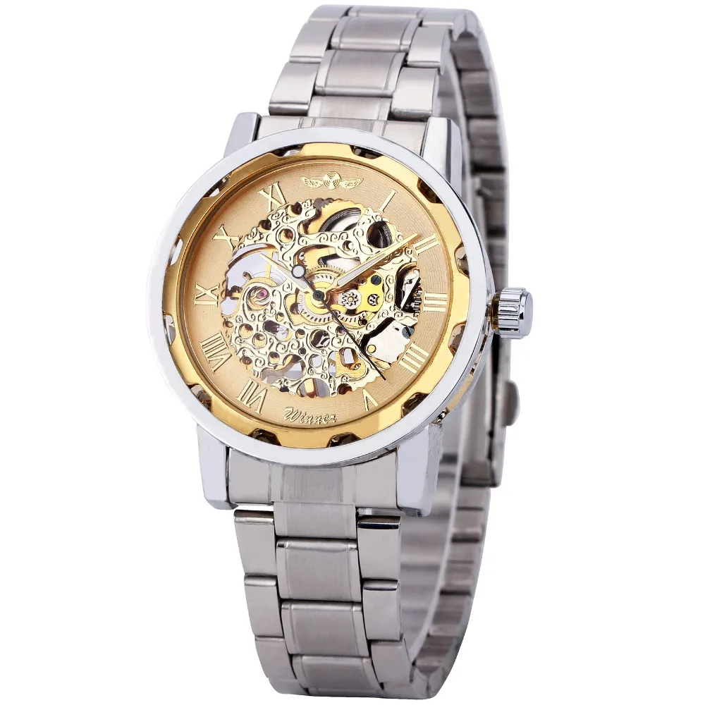 2018 Hot Winner Luxury Brand Sport Men Automatic Skeleton Mechanical Military Hollow Business Watch full Steel Stainless Band