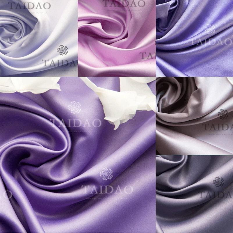 150x100cm Satin thick small pure color cloth fabric yarn curtain diy  satins purple high density wear-resistant 280g/m