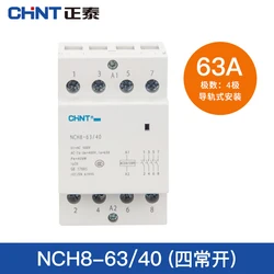 CHINT NCH8 3-phase Din Rail Household AC Contactor 220V 500V~ 40A/63A 4NO/2NO2NC Contactor