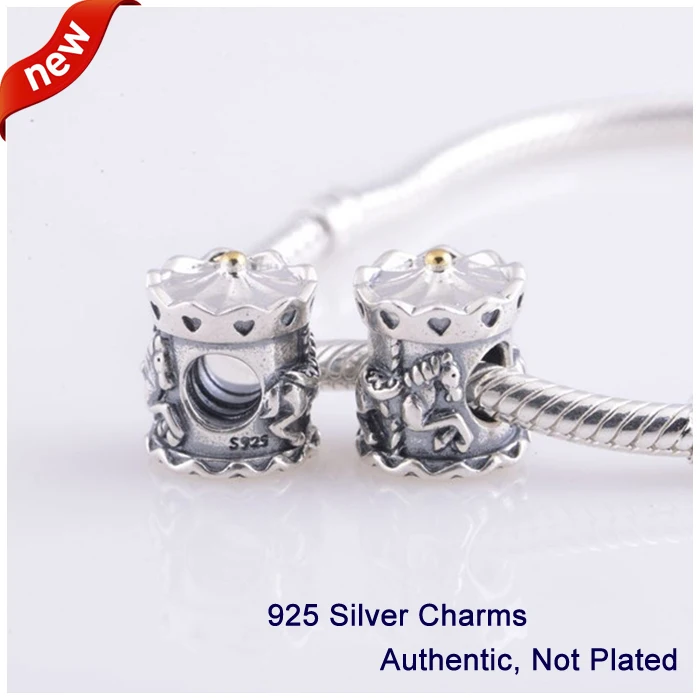 

L331 New Arrival Authentic 100% 925 Sterling Silver Original Beads Carrousel Merry-go-round DIY Charms Fits for Pandora Bracelet