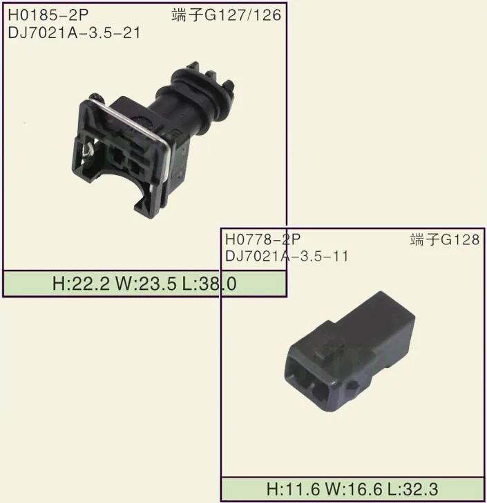 282762-1/106462-1 3.5mm EV1 Fuel Injector Plug nozzle Cars Waterproof 2 Pin way Wire Connector Plug auto Connectors