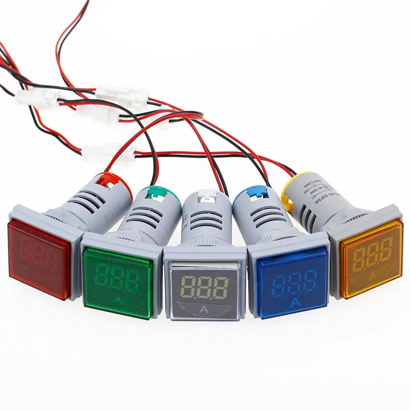 Square LED Digital Voltmeter & Ammeter Voltage Gauge Current Meter AC 60-500V 0-100A D18 dropship