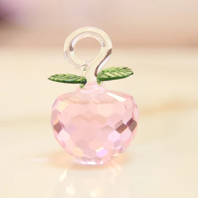 40/50mm Colorful Crystal Apple Figurines Glass Fruit Paperweight Art & Collection Table Ornament Home Wedding Decor Xmas gifts