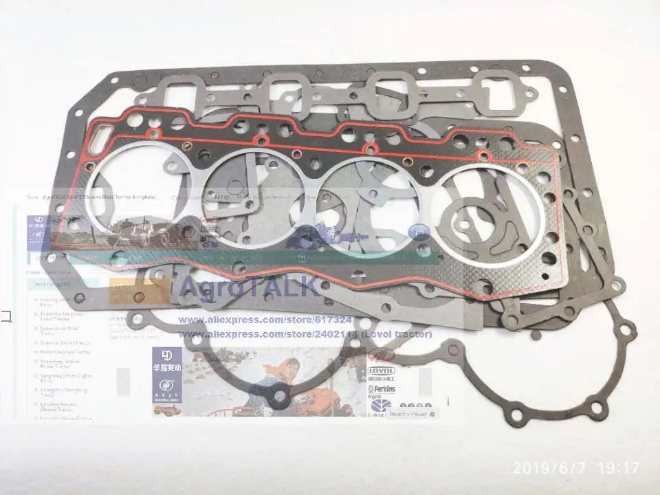 

Set of gaskets kit including the cylinder head gasket for Laidong KAMA series 4TE40 engine, part number: