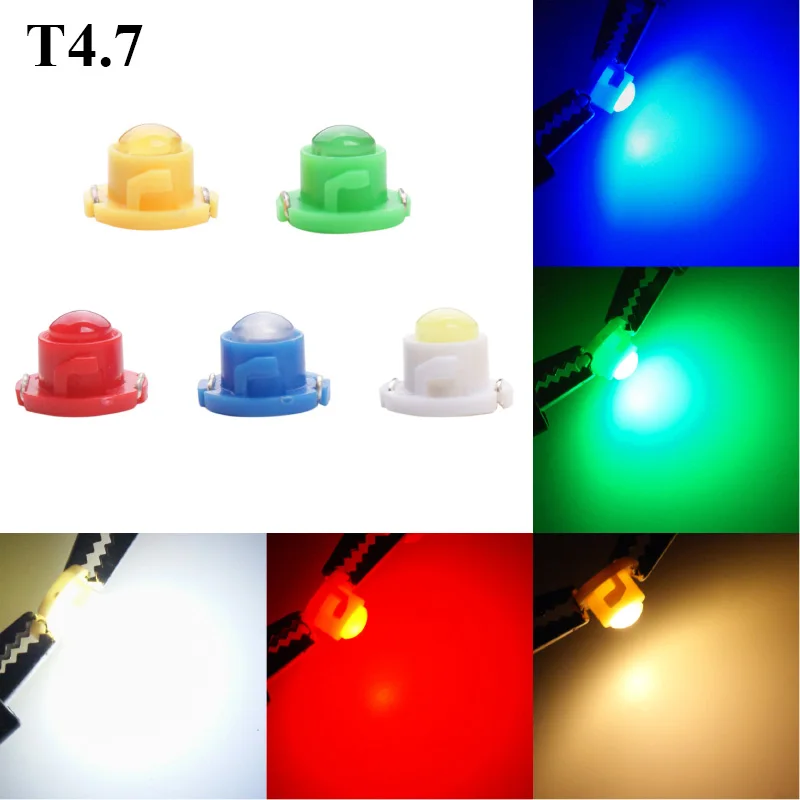 Rxz 10pcs B8.5D T3 T4.2 T4.7 car LED car Dashboard Instrument Cluster Light Car Panel Gauge Dash Bulb blue red green yellow