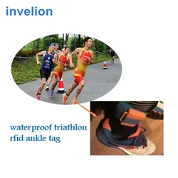 sports race timing system chip timing blue/orange color waterproof long range triathlontiming wristband ankle uhf rfid tag