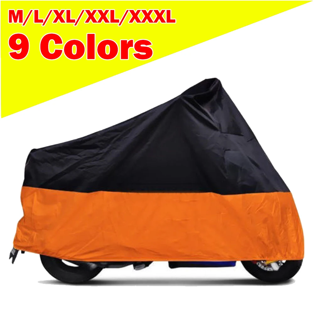 

M/L/XL/XXL/XXXL Waterproof Motorcycle Cover UV Protective Cover Dustproof PU Surface Coating Covers Amber Black Red Silver Green