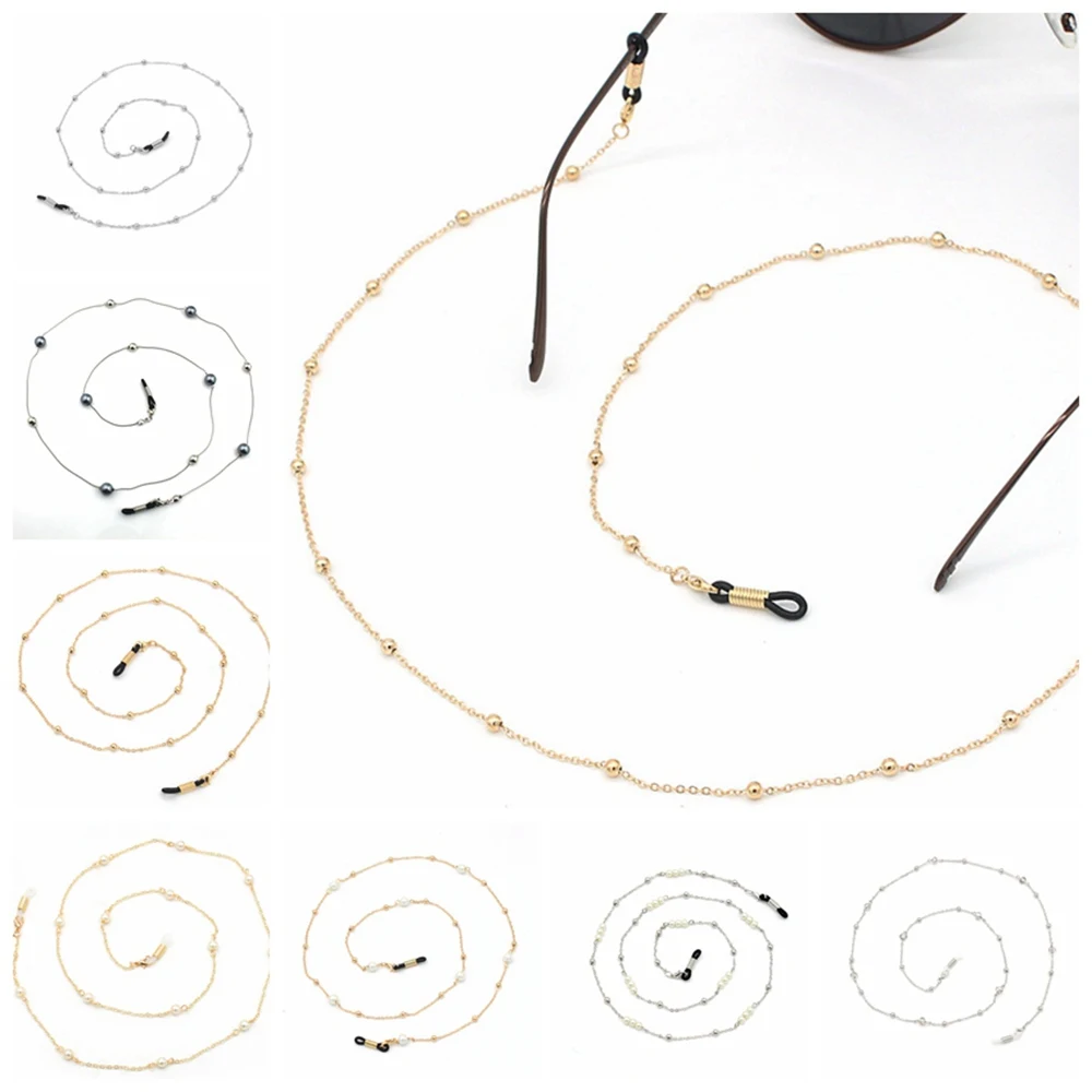 

10pc/lot Fashion Metal Sunglasses Chain With Metal/Pearls Beads Neck Cord Holder Eyeglass Lanyard wholesale