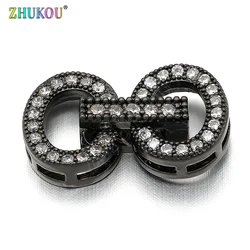 11*19mm Brass Cubic Zirconia Clasps Hooks for Diy Jewelry Findings Accessories, Mixed Color, Model: VK36