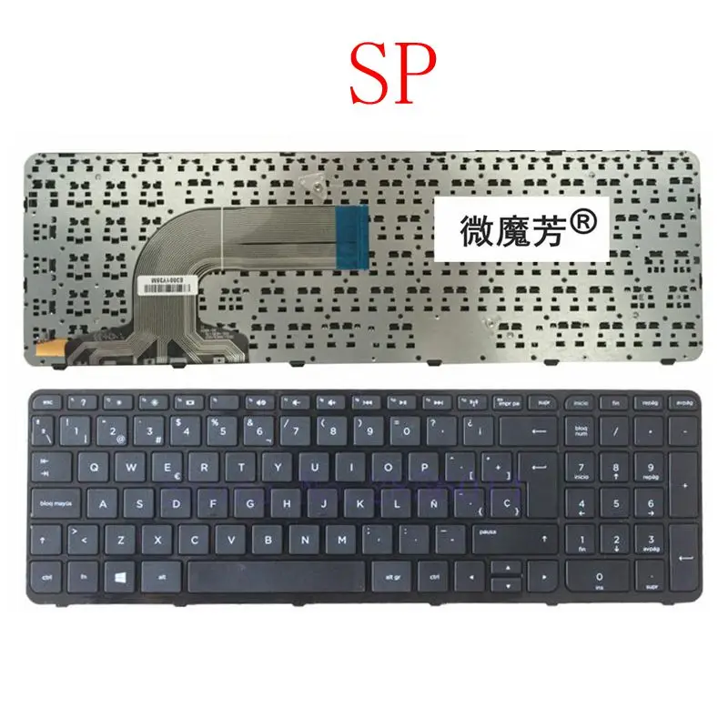Hiszpańska klawiatura do laptopa HP Pavilion 15-g000 15-r000 15-g 15-r 250 G3 255 G3 256 G3 15-r007nc 15-r008nc z ramką