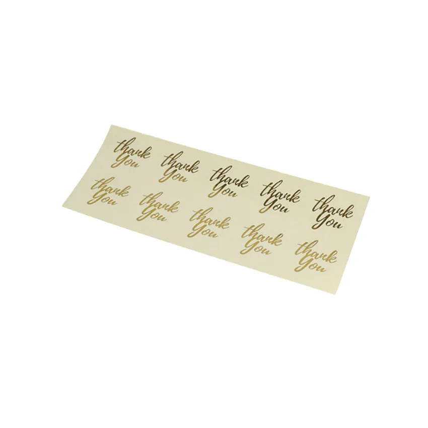 

1000pcs/lot Transparent Heart Hot Stamping Thank You Paper Sticker Self Adhesive Kraft Baking Seal Sticker Gift Label