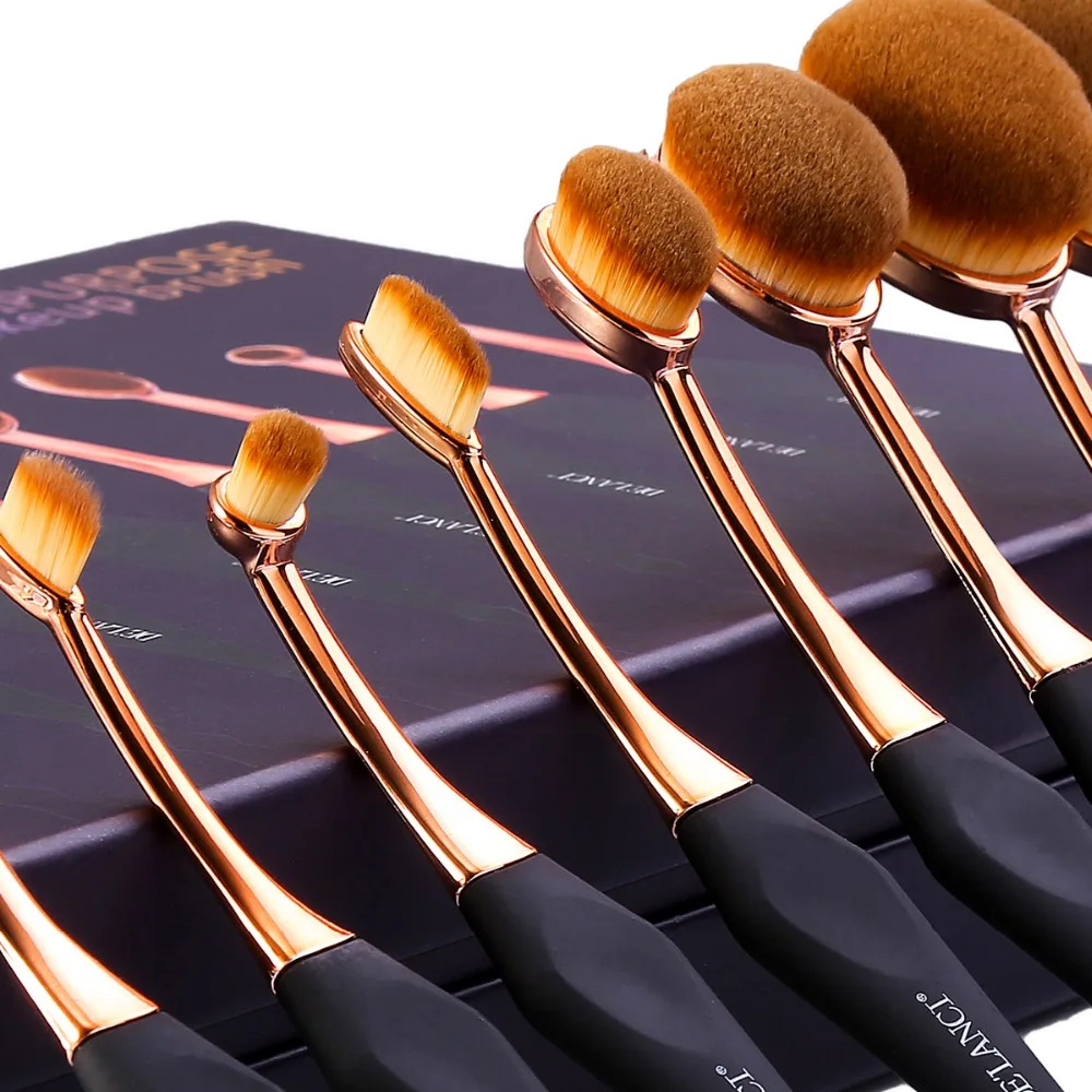 New Oval Makeup Brush Set Professional Concealer Foundation Powder Blending Brushes Toothbrush Make up Tools