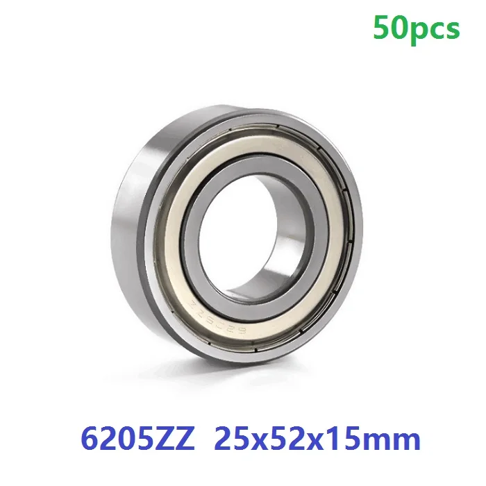 

50pcs/lot 6205ZZ 6205-ZZ 6205 ZZ 2Z 25*52*15mm Ball Bearings 25x52x15mm Deep Groove Ball bearing