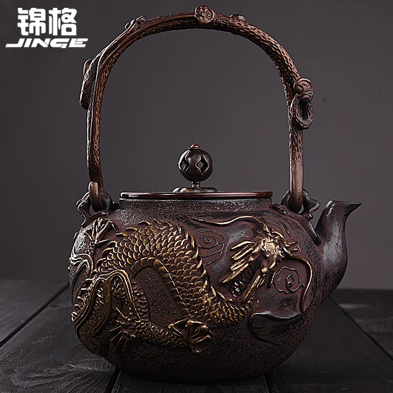 

Art Collection Dragon Pattern Cast Iron Teapot Japanese Tea Pot 1600ml Large Capacity Drinkware Kung Fu Infusers Free Shipping