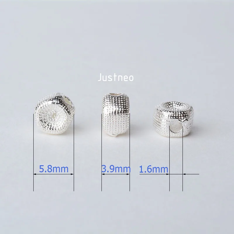 solid 925 sterling silver Pentagon charm beads, spacer loose bead with 1.6mm hole jewelry diy components accessories