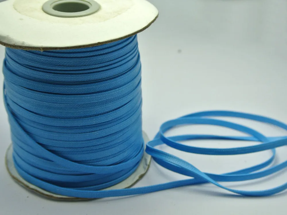 

100 Yards Blue FLAT Korean Waxed Cord Craft Lace String Thread 4mm