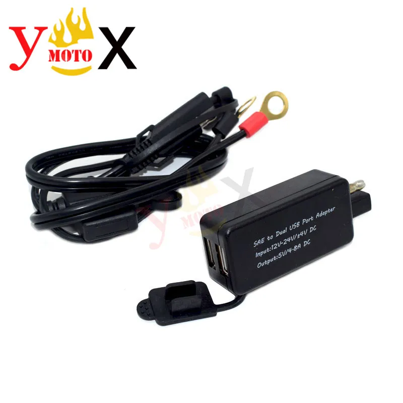 Motorcycle 5V/4.8A Dual USB Charger Mobile Phone GPS Navigation Adapter Charge Port For Triumph Victory Harley Yamaha BMW Ducati