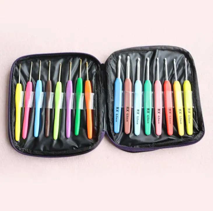 

50sets Multi-colour 16pcs Aluminum Set Crochet Hooks Needles Knit Weave Craft Yarn For Home Sewing Needlecrafts SN819