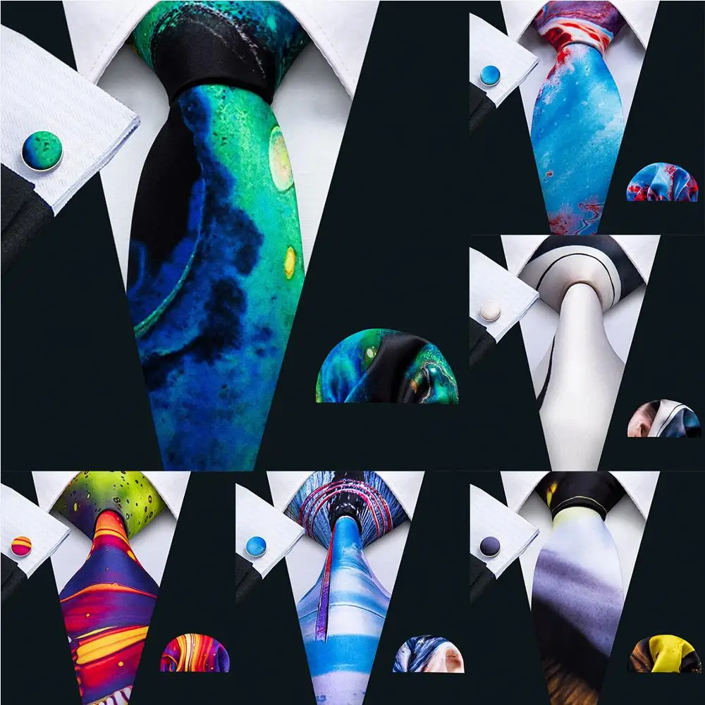 Nieuwe Collectie Mannen Stropdas 100% Zijde Heren Tie 7 Kleuren Print Ties Voor Mannen Wedding Barry.Wang Zakelijke Stijl Dropshipping Tie LS-07