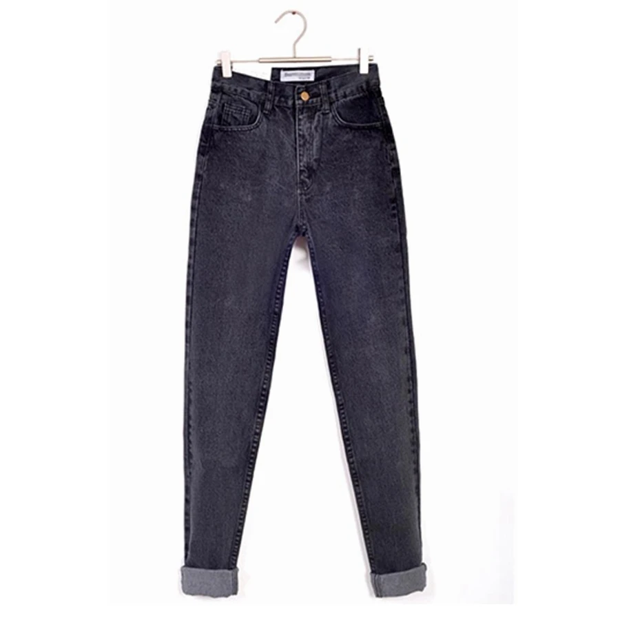 Pantalones vaqueros de cintura alta para mujer, jeans ajustados de color negro y azul, Estilo Vintage, ropa de calle, 2022