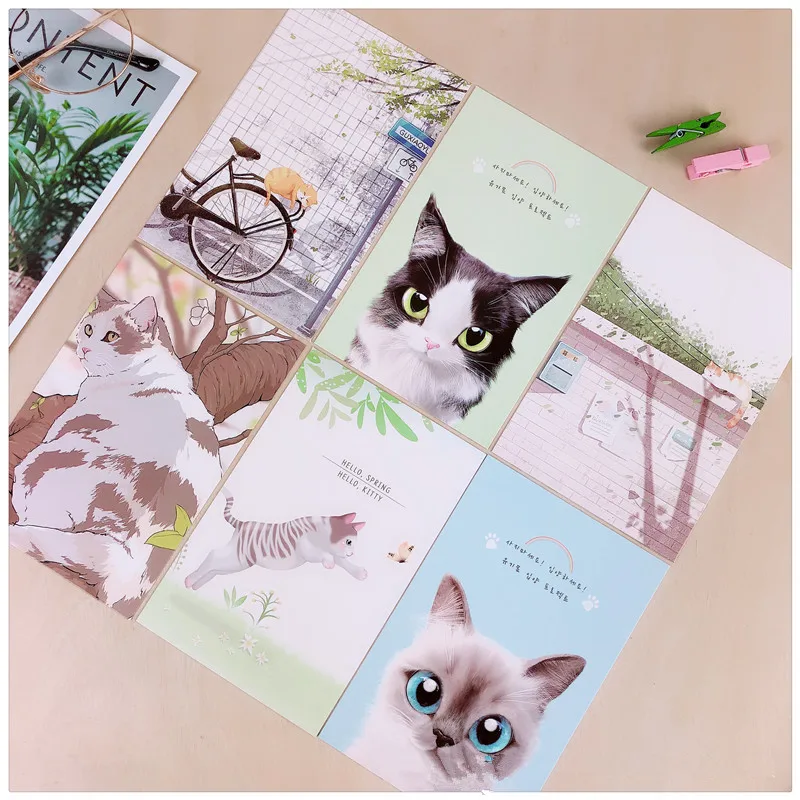 36 Sheets/Set Meet The Cute Cat Style Postcard DIY Cartoon Greeting Message Cards Christmas and New Year Gifts