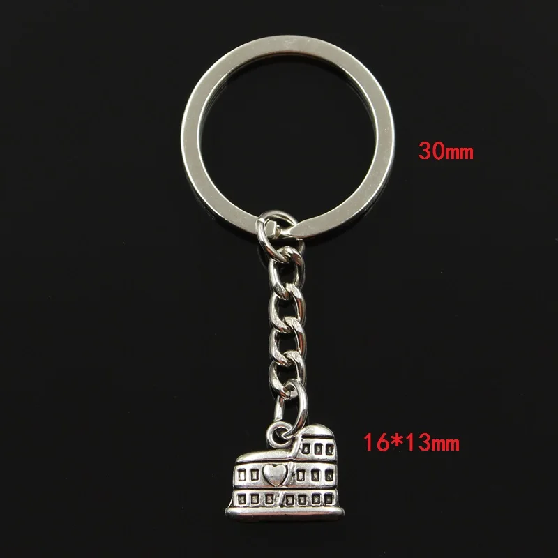 New Fashion Keychain 16x13mm Roman Colosseum Rome Italy Pendants DIY Men Jewelry Car Key Chain Ring Holder Souvenir For Gift