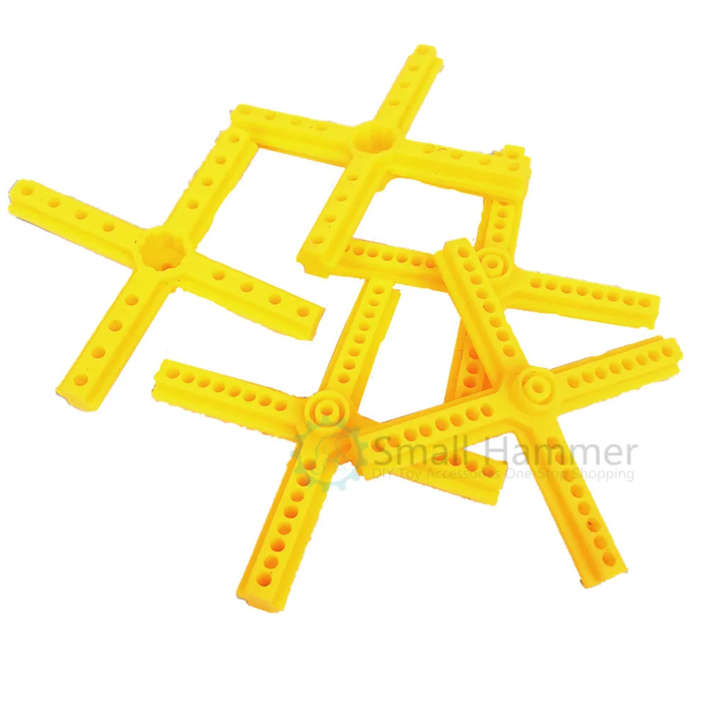 50pcs Yellow cross bar Double cross bar Technical building block parts