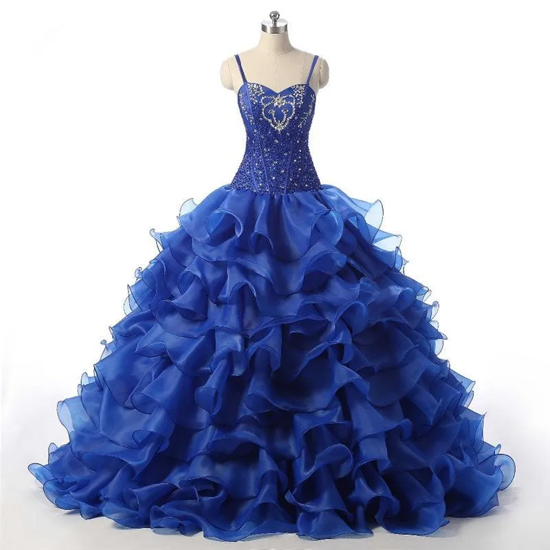 ANGELSBRIDEP-vestido de quinceañera con tirantes finos, vestido de baile de moda, corsé de cuentas de corazón, hasta el suelo, 16 vestidos de depurador