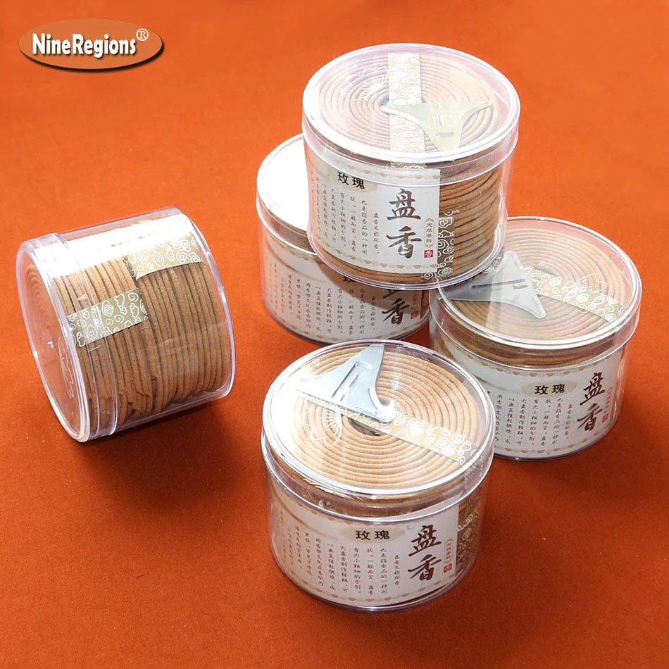 Wholesale Incense Coils Smell Aroma Sandalwood Rose Lavender Jasmine YuLan Bodhi Fragrance 4Hrs 48coil/box with Burner