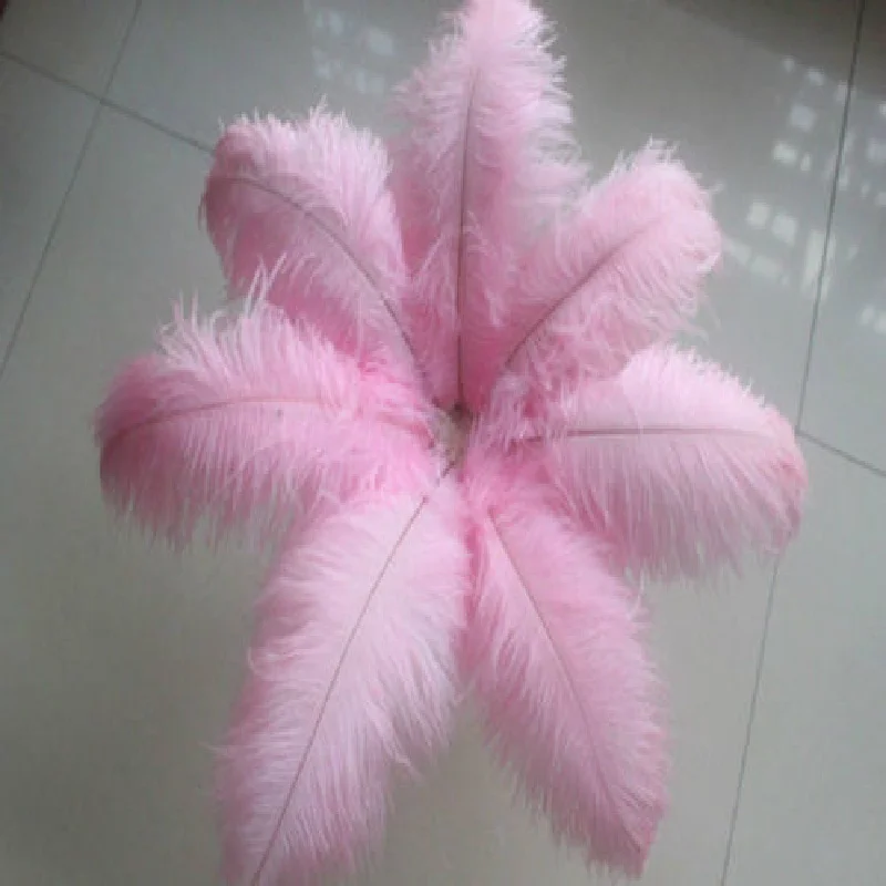 Wholesale free shipping high quality 50pcs natural pink ostrich feather 20-22inch / 50-55cm Variety of decorative