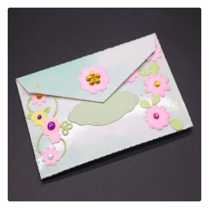 YINISE Flowers Envelope Metal Cutting Dies For Scrapbooking Stencils DIY Album Cards Decoration Embossing Folder Die Cuts CUT
