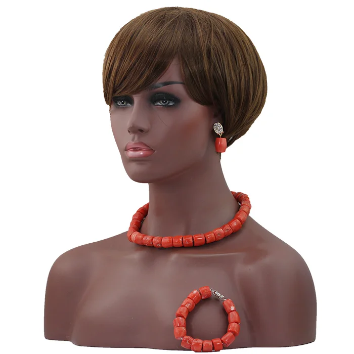 Wonderfu  Birthday Gift Natural Coral Beads Necklace Set African Coral Necklace Jewelry Set Cheap  Beads  ABL534