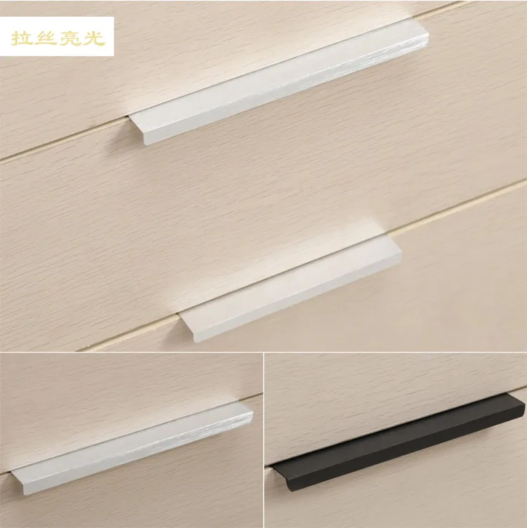 Modern simple cabinet door edge handle wardrobe drawer brushed gold hidden furniture handle kitchen cabinet pull 1 pcs/ lot